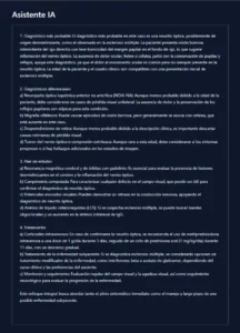 Respuesta IA ante visión borrosa: diagnóstico de neuritis óptica