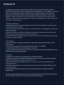 Respuesta del Asistente IA sobre dolor epigástrico persistente